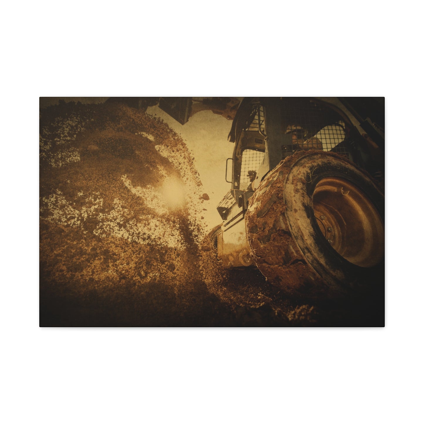 Skid Steer Boring Action | Unframed Photo Art on Canvas