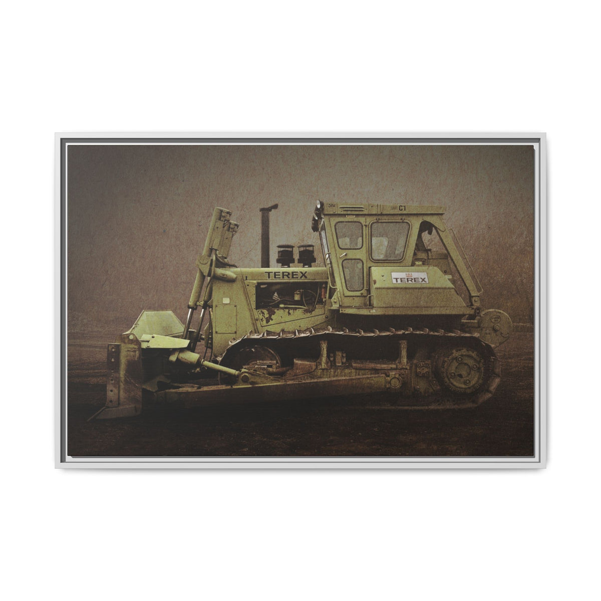 Classic Terex Dozer | Framed Wall Art on Stretched Canvas