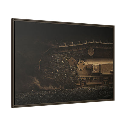 D7E Dozer Undercarriage Action | Framed Wall Art on Stretched Canvas