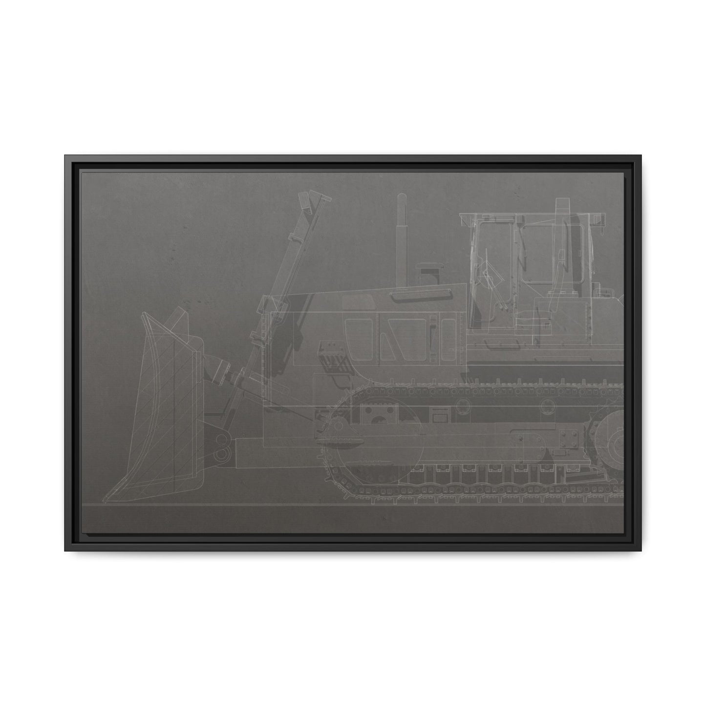 D2 Dozer Side View Technical Drawing | Framed Photo Wall Art on Canvas