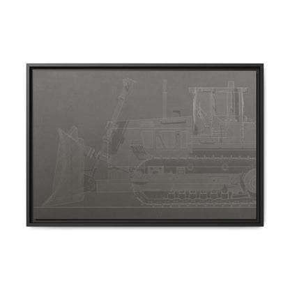 D2 Dozer Side View Technical Drawing | Framed Photo Wall Art on Canvas