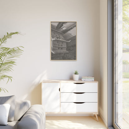 Epic D8 Dozer Triptych | Light Gray | Right  Panel | Jondo | Matte Canvas Print (Framed)