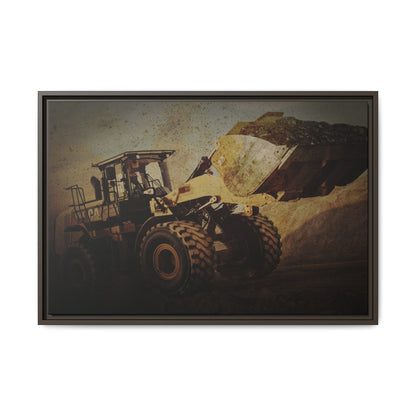 960K Dramatic Loader Action | Framed Wall Art on Stretched Canvas