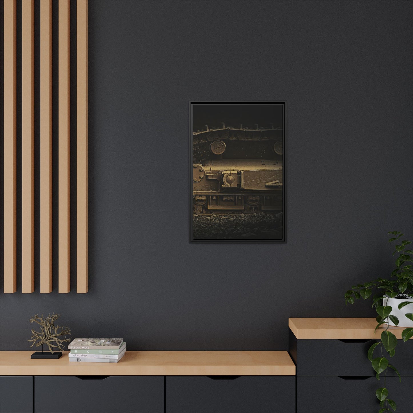 Epic Dozer Track Triptych Left | Matte Canvas Print (Framed)