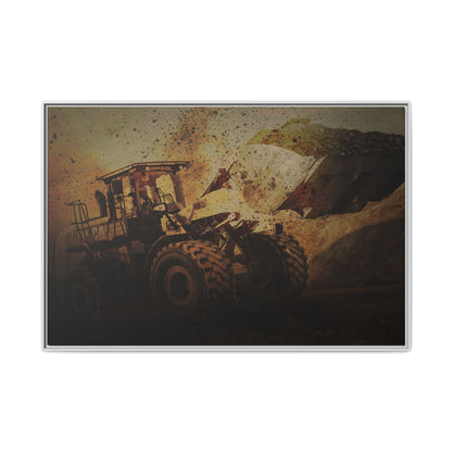960K Dramatic Loader Action | Framed Wall Art on Stretched Canvas