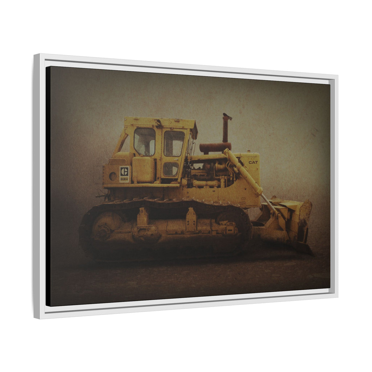 Classic D9H Dozer Photo Wall Art on Framed Canvas | Industrial Artwork