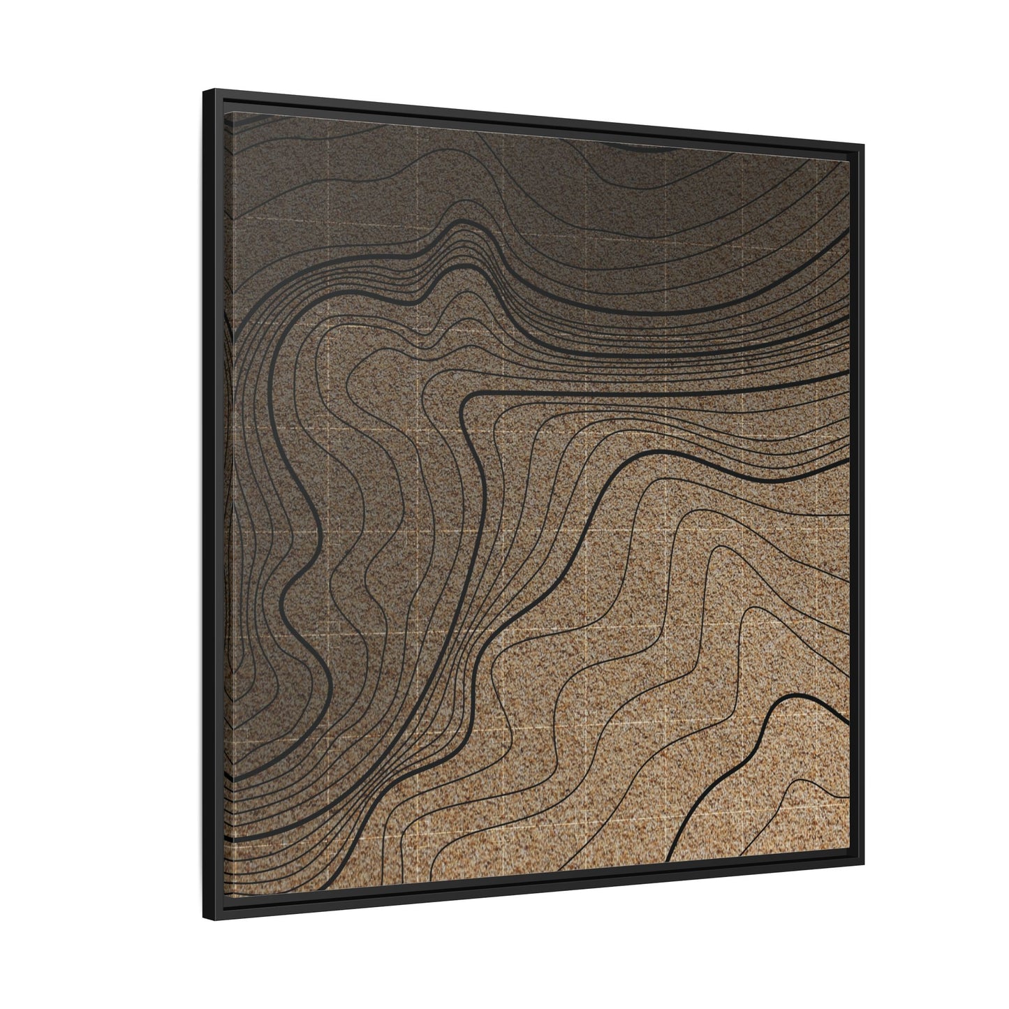 Topographic Lines Abstract Wall Art on Framed Canvas