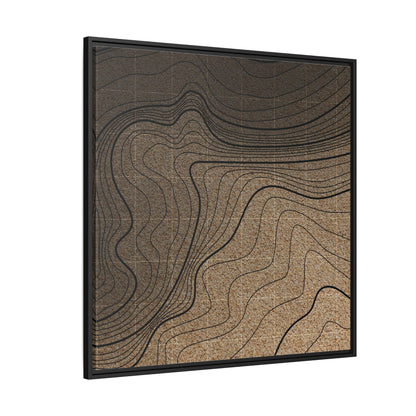 Topographic Lines Abstract Wall Art on Framed Canvas