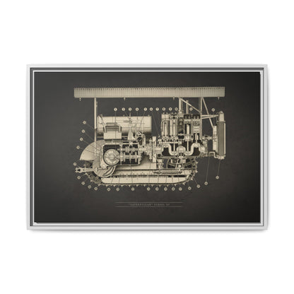 Vintage D7 Crawler Cutaway | Framed Wall Art on Matte Canvas