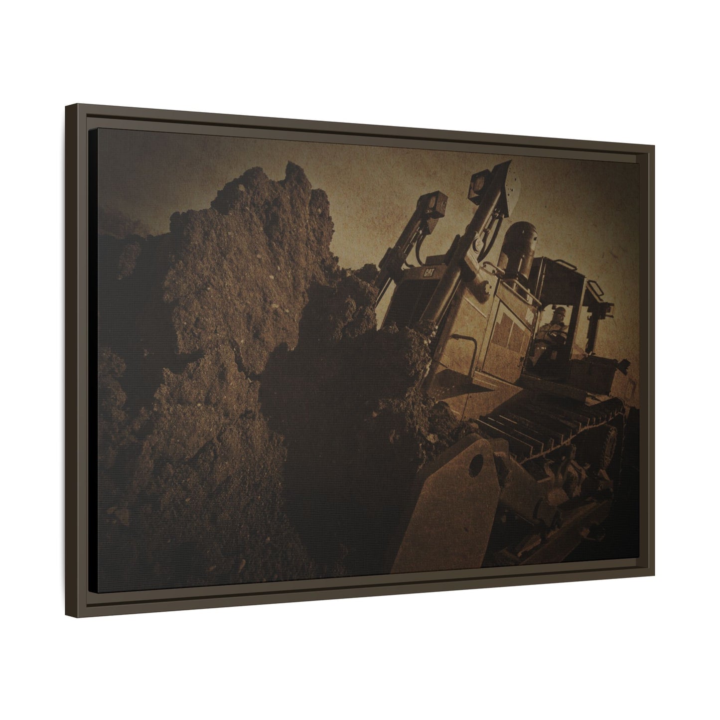 D8 Dozer Action| Framed Wall Art on Stretched Canvas