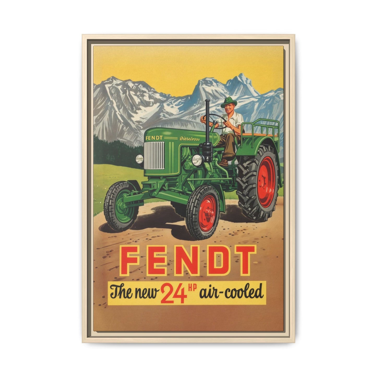 Vintage Fendt Air Cooled 24 Advertisement- Vintage Wall Art on Framed Canvas
