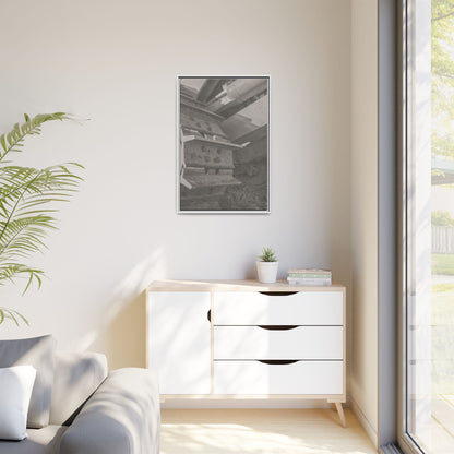 Epic D8 Dozer Triptych | Light Gray | Right  Panel | Jondo | Matte Canvas Print (Framed)