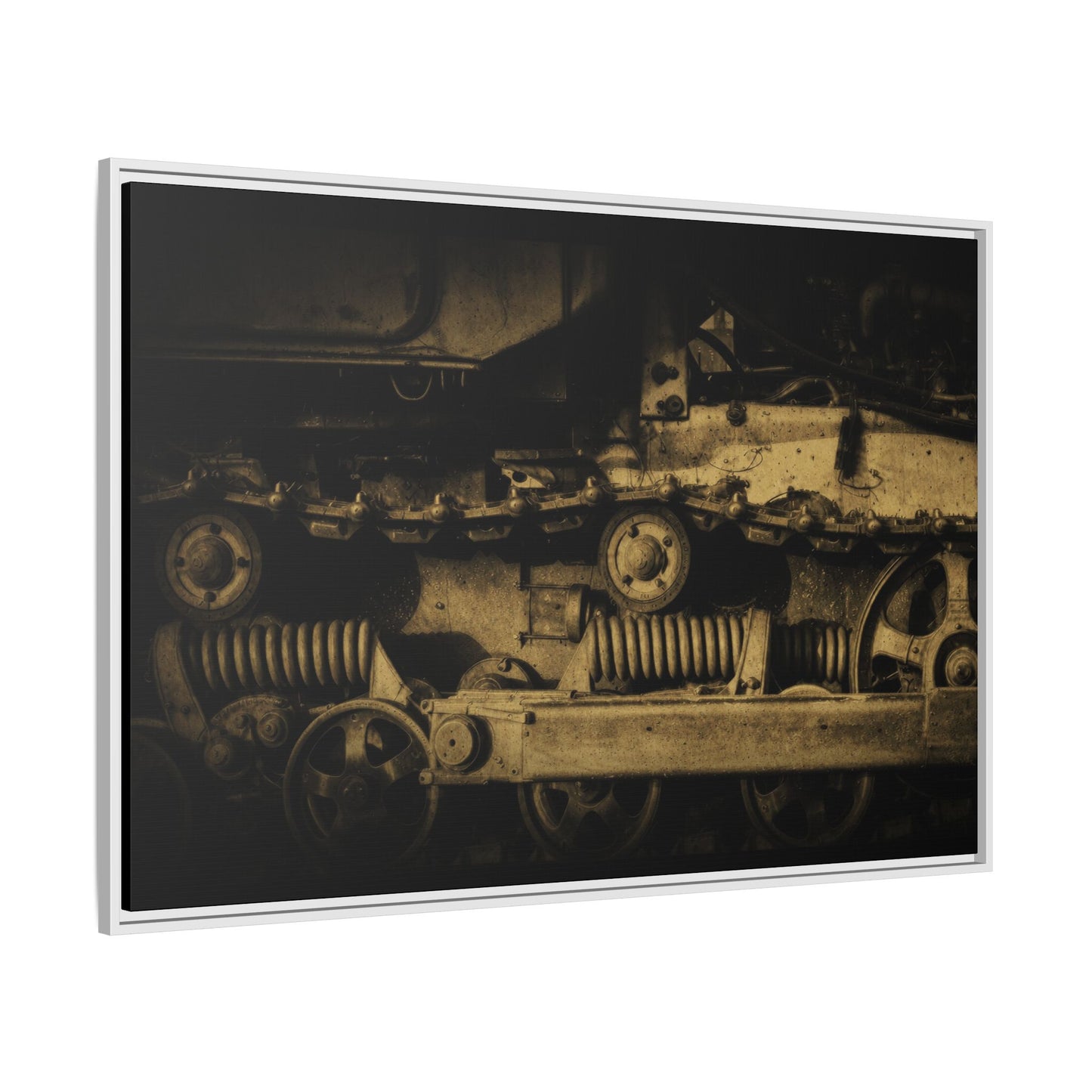 Dramatic Crawler Tracks | Framed Wall Art on Stretched Canvas