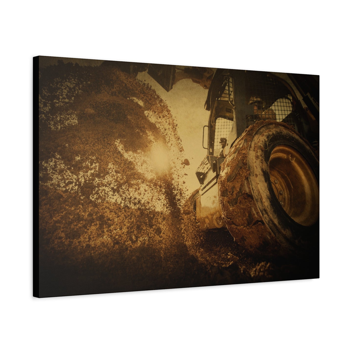 Skid Steer Boring Action | Unframed Photo Art on Canvas