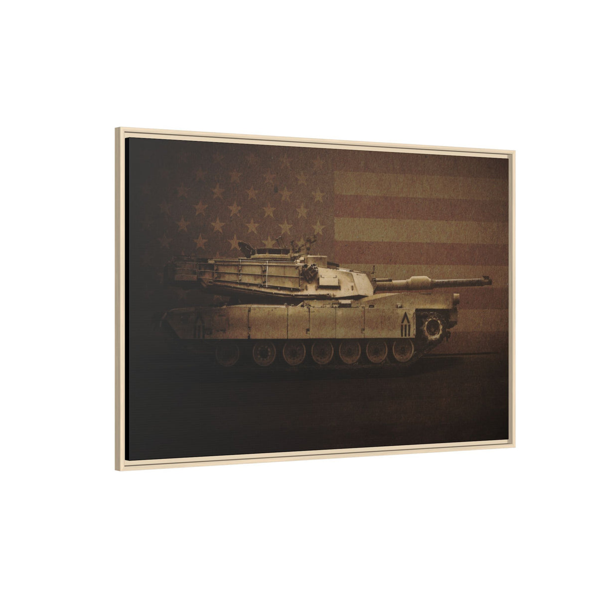 Patriotic Abrams M1 Tank | Framed Wall Art on Stretched Canvas