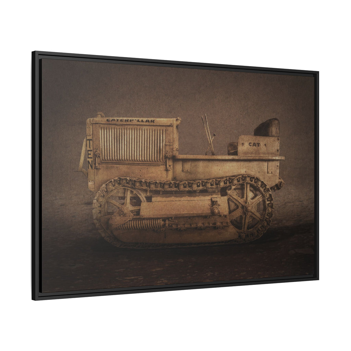 Vintage CAT 10 'TEN' Crawler | Framed Wall Art on Stretched Canvas