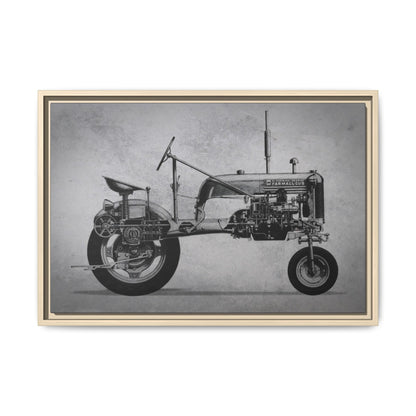 Vintage Farmall Pony Cutaway Drawing | Framed Wall Art on Canvas