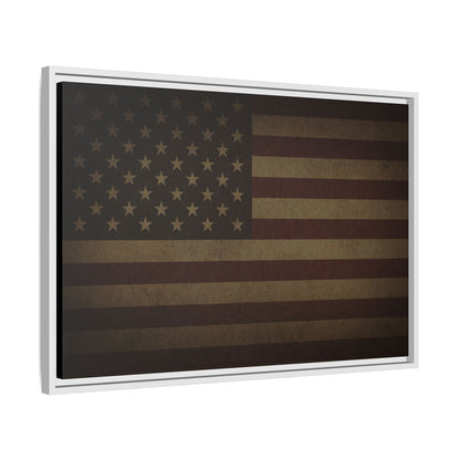 Dark Mood American Flag | Framed Wall Art on Canvas