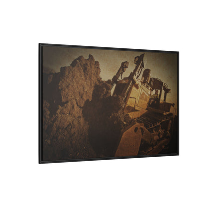 Big Dirt D8 Dozer Action| Gold | Framed | Wall Art on Stretched Canvas