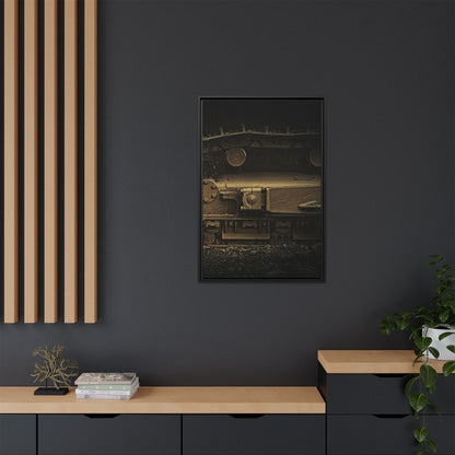 Epic Dozer Track Triptych Left | Matte Canvas Print (Framed)