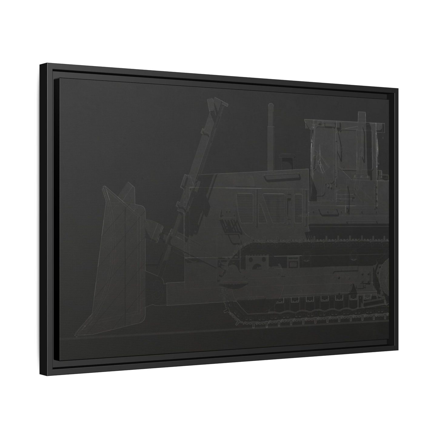D2 Dozer Side View Technical Drawing | Framed Photo Wall Art on Canvas