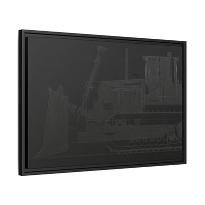 D2 Dozer Side View Technical Drawing | Framed Photo Wall Art on Canvas