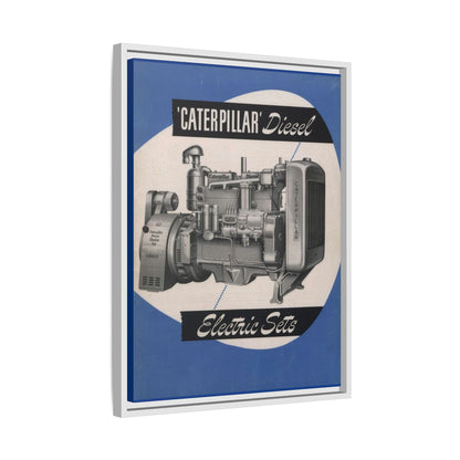 Diesel Electric Generator Vintage Dealership Sign on Framed  Matte Canvas