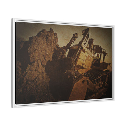 Big Dirt D8 Dozer Action| Gold | Framed | Wall Art on Stretched Canvas