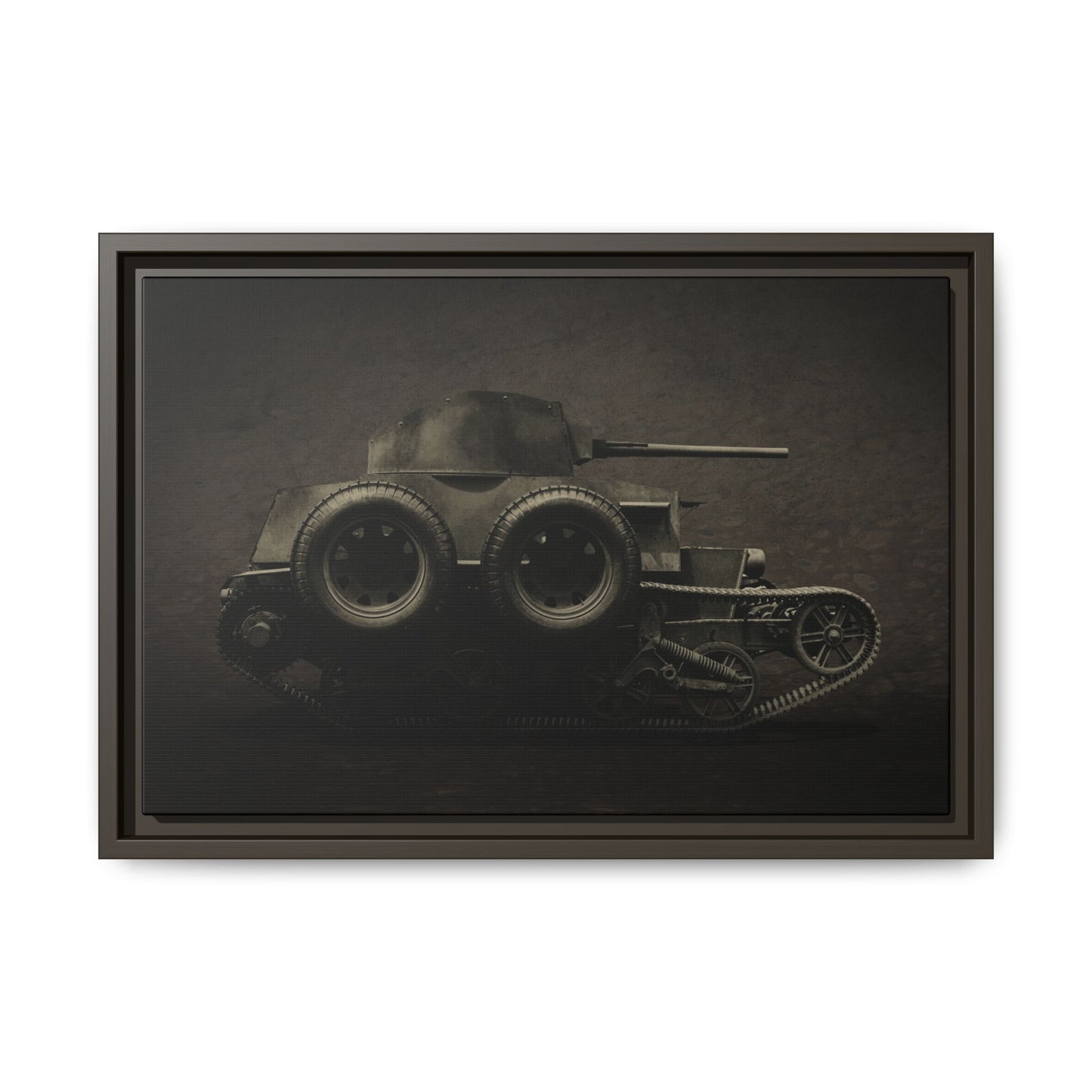 Vintage WWII  Schofield Tank Photo Art on Framed Canvas