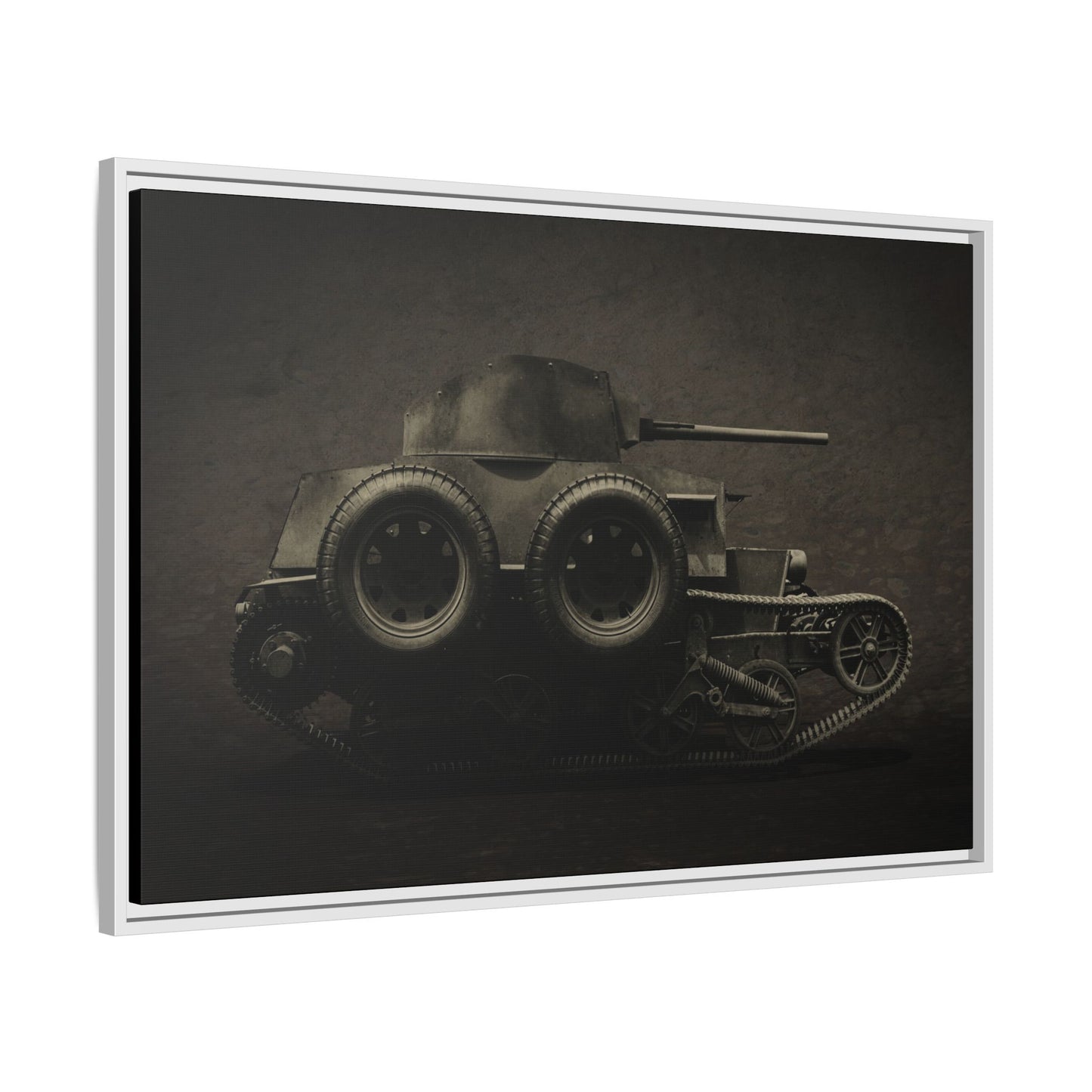 Vintage WWII  Schofield Tank Photo Art on Framed Canvas