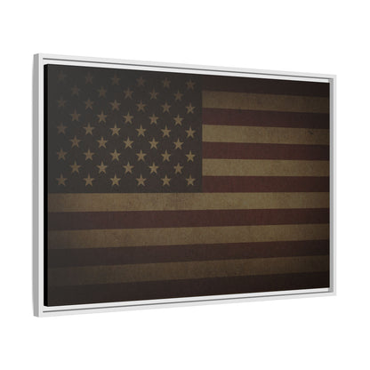Dark Mood American Flag | Framed Wall Art on Canvas
