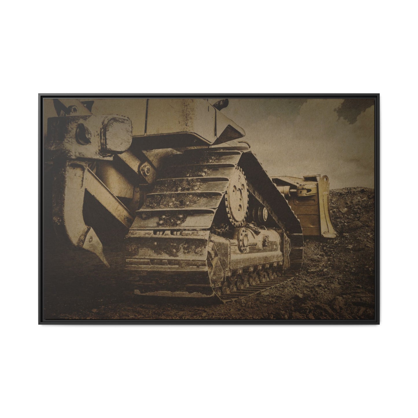 Rocky Dozer Horizon | Framed Wall Art on Stretched Canvas