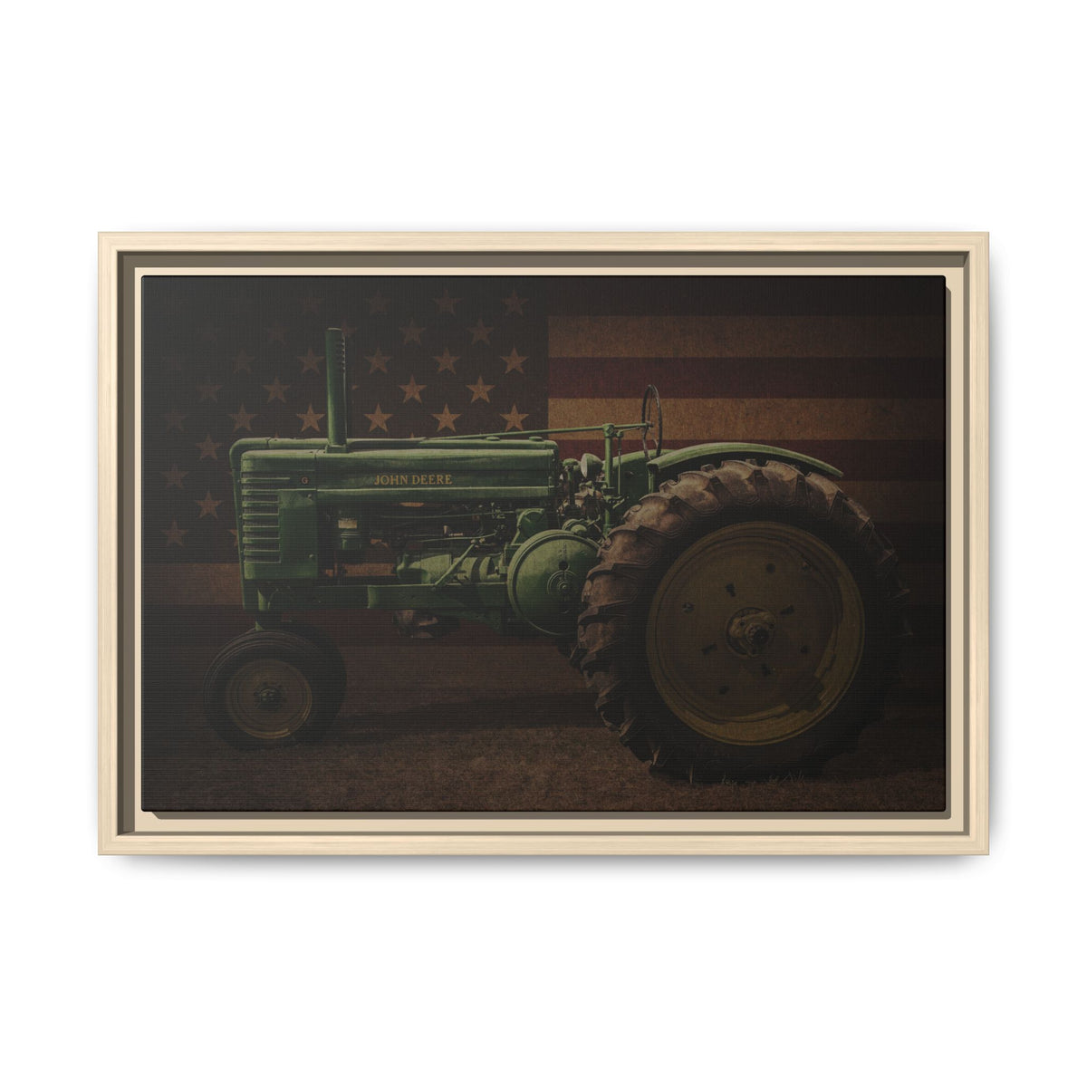 Patriotic John Deere Model G Tractor | Framed Wall Art on Stretched Canvas