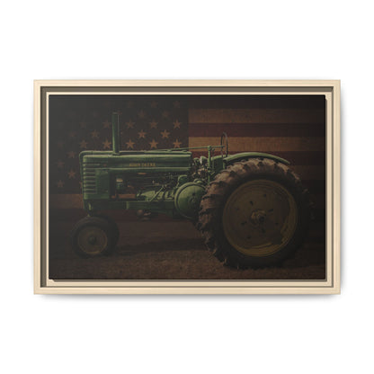 Patriotic John Deere Model G Tractor | Framed Wall Art on Stretched Canvas