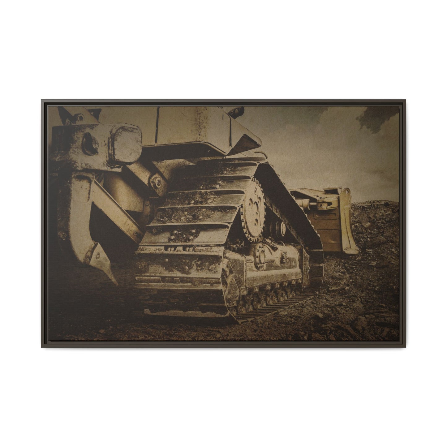Rocky Dozer Horizon | Framed Wall Art on Stretched Canvas