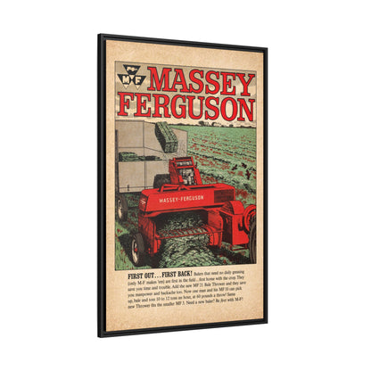 Massey Ferguson Tractor Poster Matte Canvas Framed | Vintage Farm Machinery Print