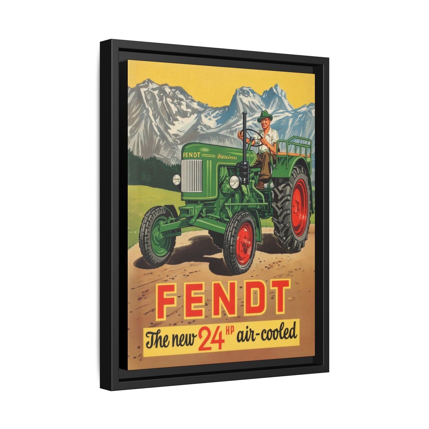Vintage Fendt Air Cooled 24 Advertisement- Vintage Wall Art on Framed Canvas