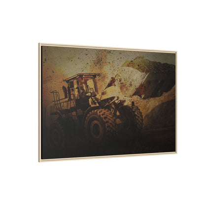 960K Dramatic Loader Action | Framed Wall Art on Stretched Canvas