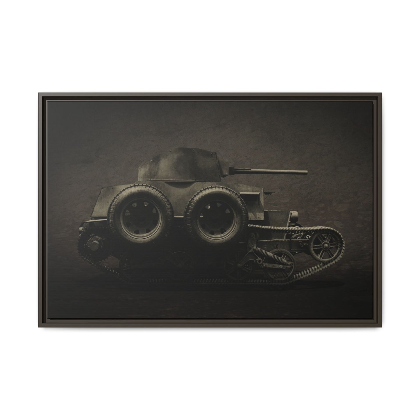 Vintage WWII  Schofield Tank Photo Art on Framed Canvas