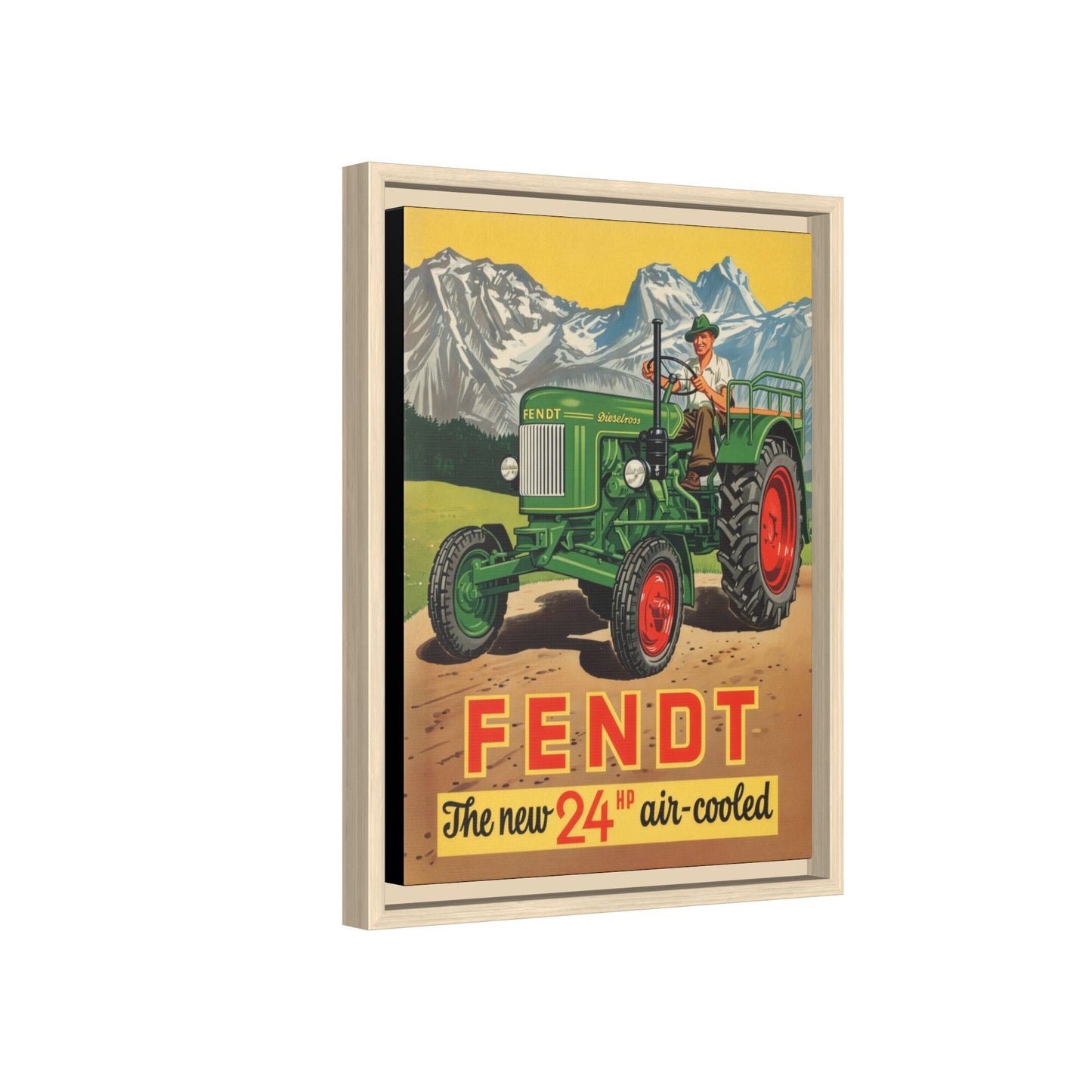 Vintage Fendt Air Cooled 24 Advertisement- Vintage Wall Art on Framed Canvas