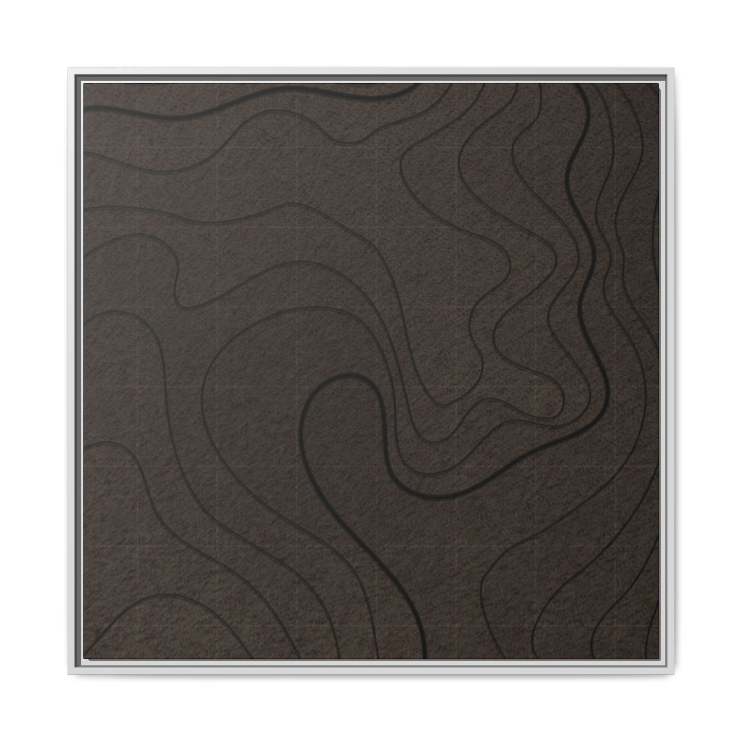 Abstract Topographic Tryptich - Left Panel - Matte Framed Canvas