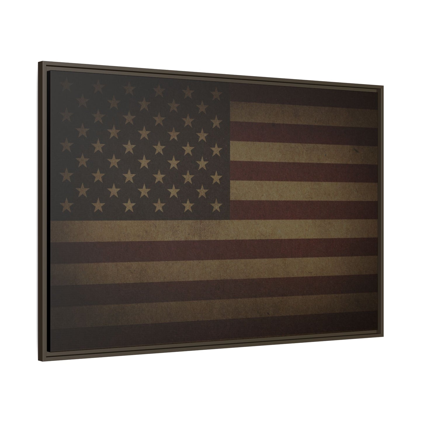 Dark Mood American Flag | Framed Wall Art on Canvas