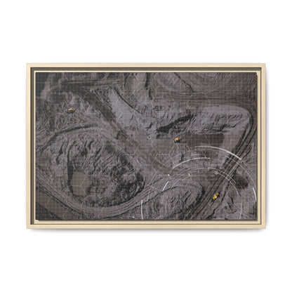 Drone Mining Construction Site - Photo Art Framed on Stretched Canvas