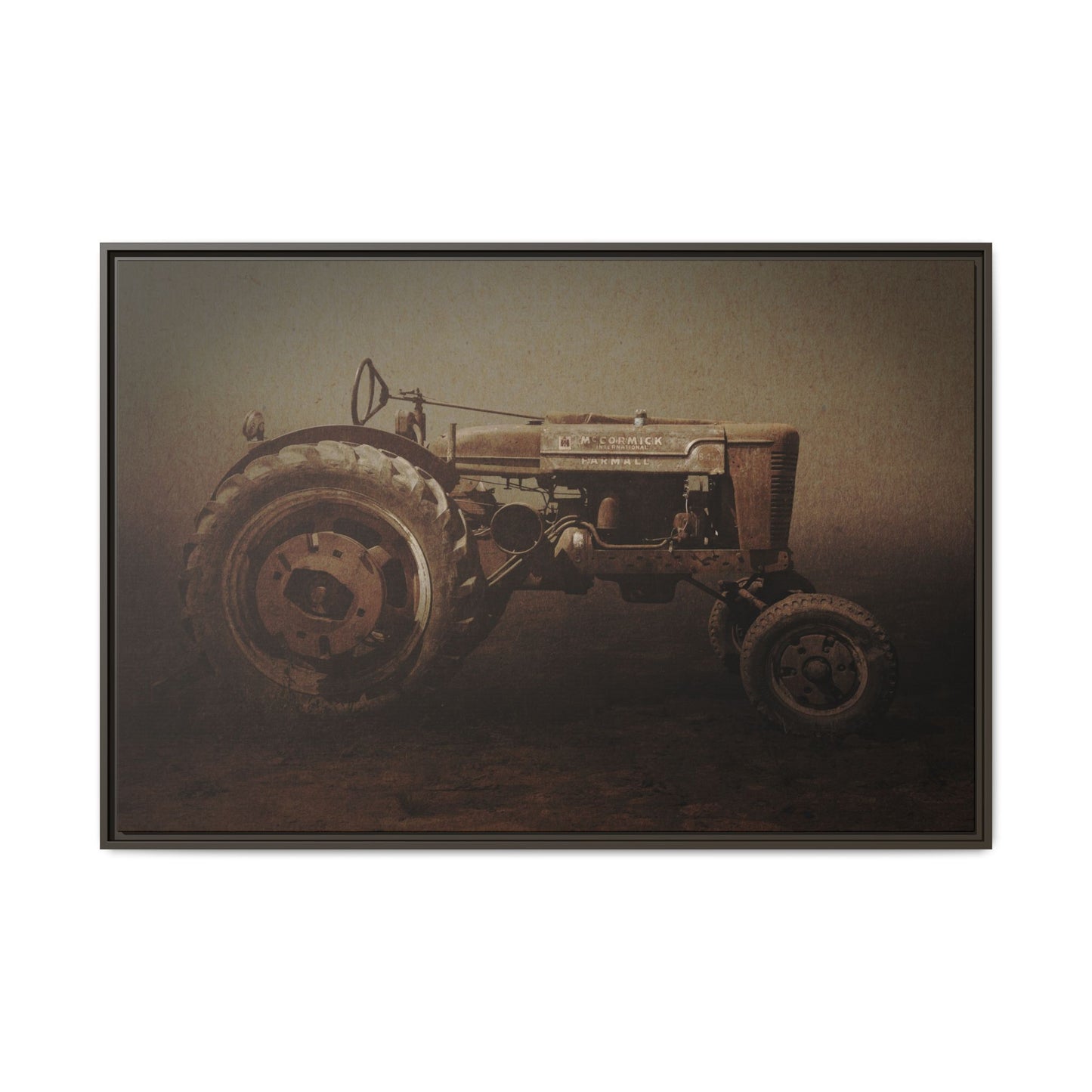 Weathered Vintage Farmall Tractor | Framed Wall Art on Stretched Canvas