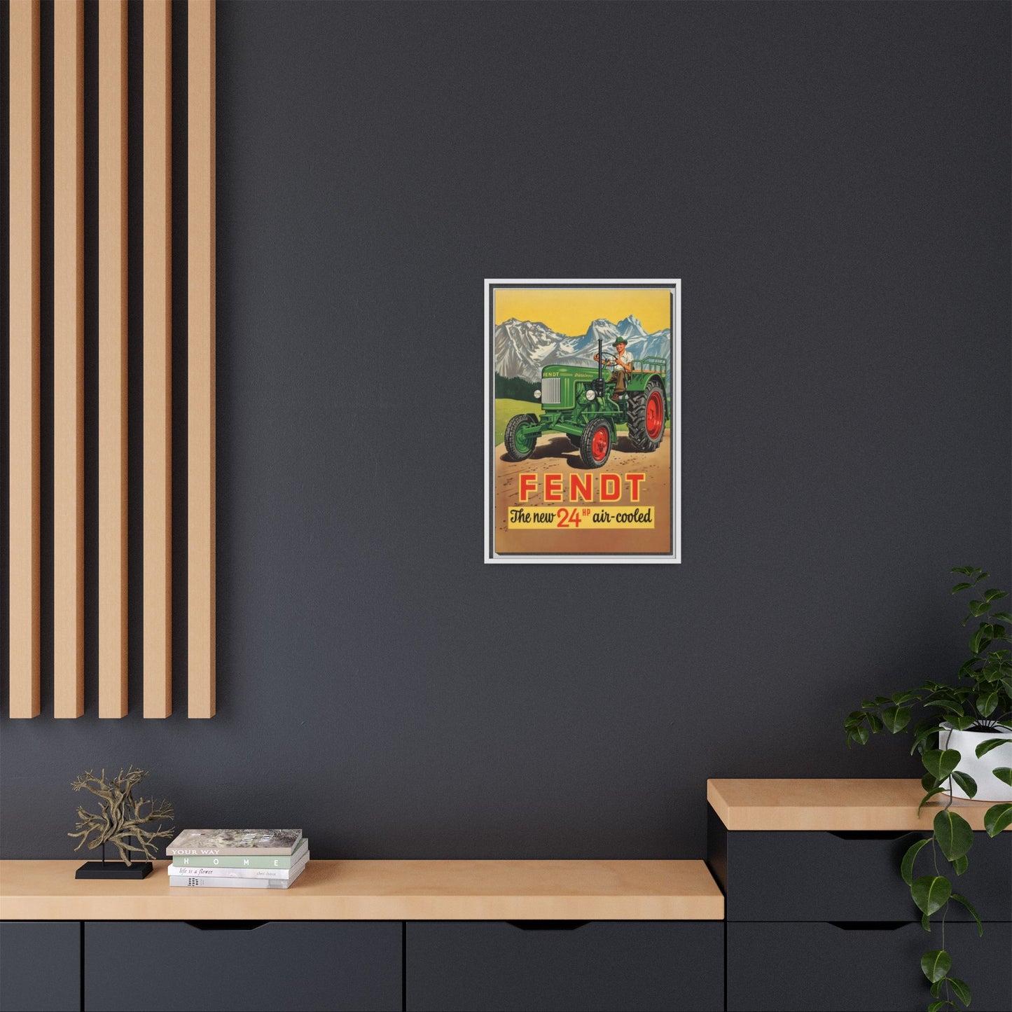 Vintage Fendt Air Cooled 24 Advertisement- Vintage Wall Art on Framed Canvas