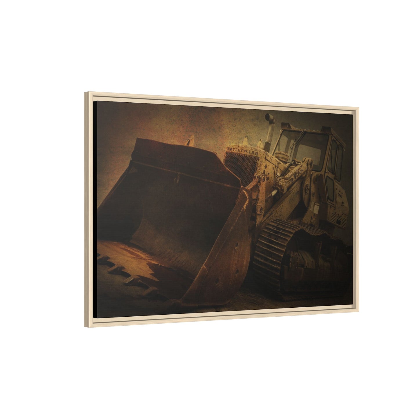 Classic 977K Dozer Action | Gold |  Framed Wall art on Stretched Canvas