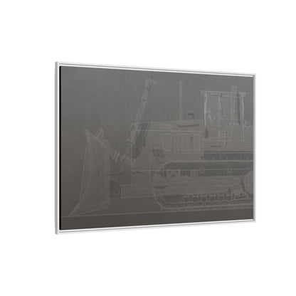 D2 Dozer Side View Technical Drawing | Framed Photo Wall Art on Canvas