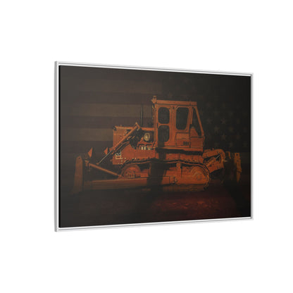 Patriotic D8H Classic Dozer | Framed Wall Art on Stretched Canvas
