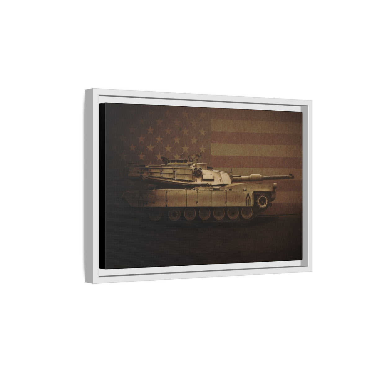 Patriotic Abrams M1 Tank | Framed Wall Art on Stretched Canvas