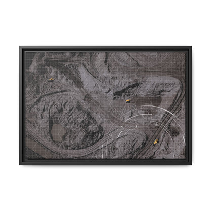 Drone Mining Construction Site - Photo Art Framed on Stretched Canvas
